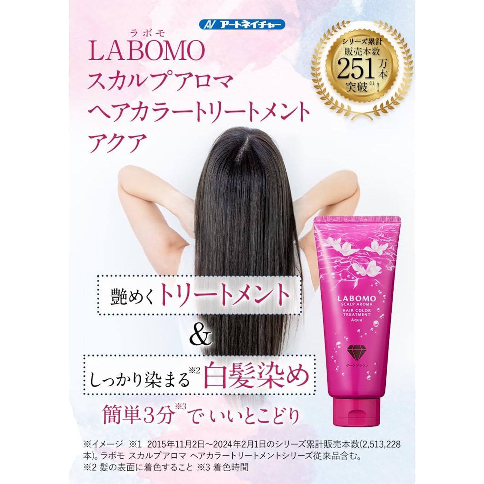ラボモ スカルプアロマ ヘアカラートリートメント アクア ダークブラウン×2個/ブラウン×2個