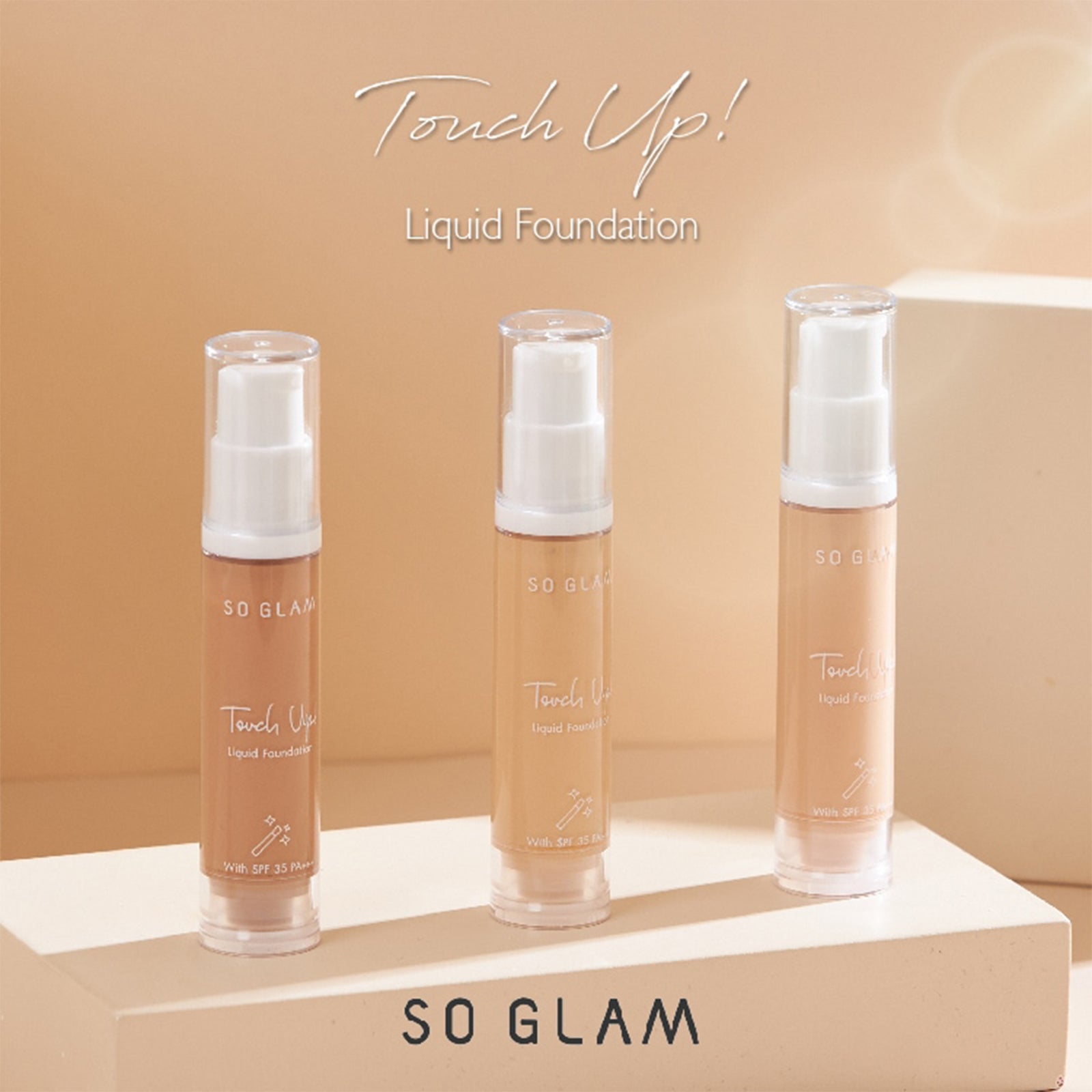 タッチアップリキッドファンデーション01Light Ivory×3個／02Fair Beige×3個／03Custard×3個
