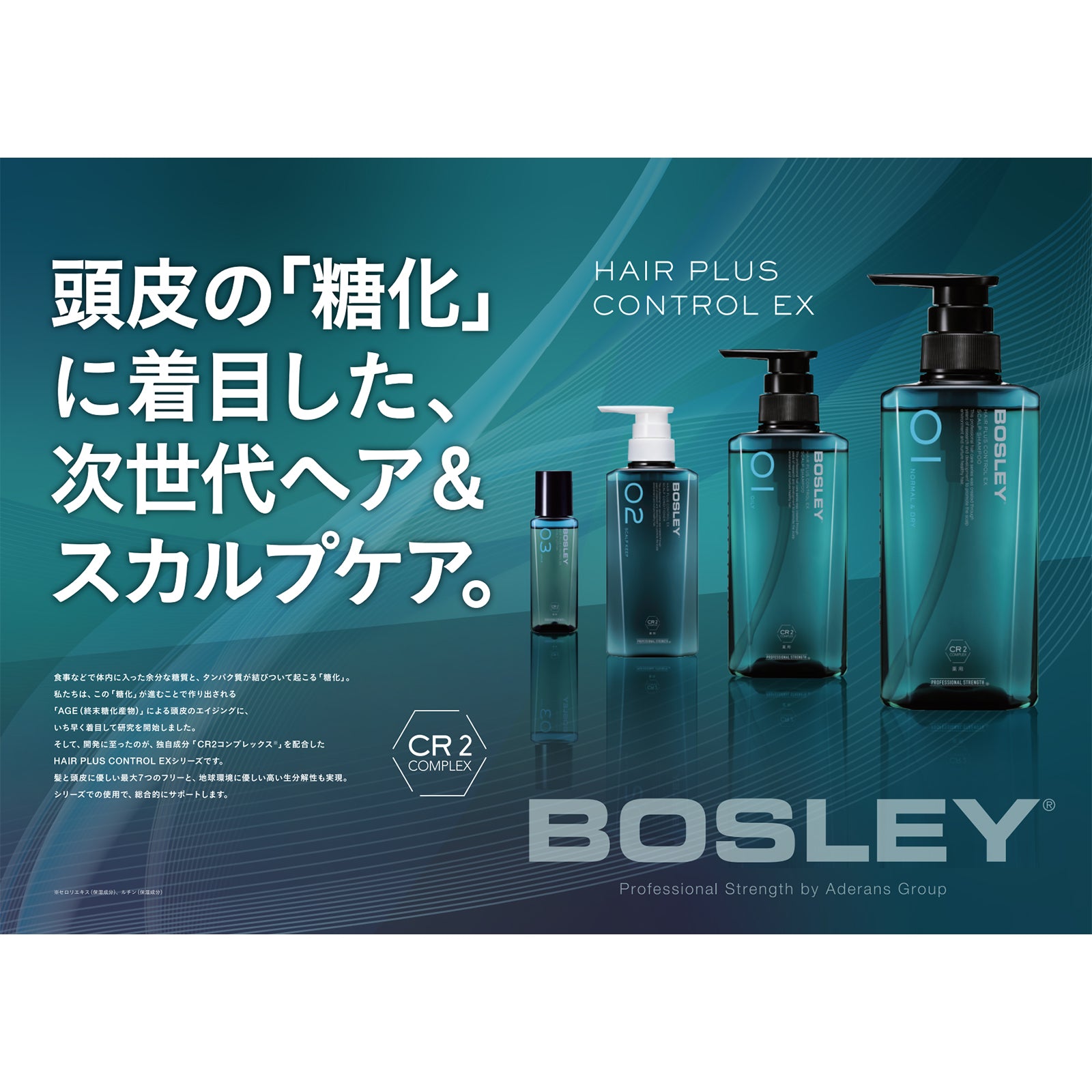 BOSLEYヘアプラス コントロールEX 薬用スカルプシャンプー（オイリー）・コンディショナー2種2個/2種4個